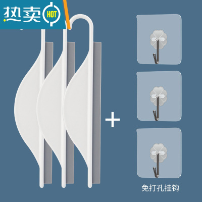 敬平迷你台面刮水板小刮水器浴室擦玻璃器硅胶清洁工具除雾铲子可挂 刮水板3支装白色+3个挂钩已选中