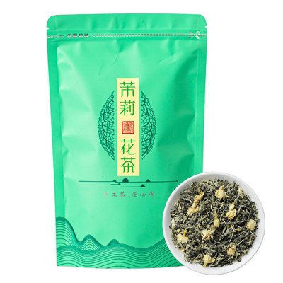 痴福茉莉曲毫飘雪茉莉花茶新茶浓香型花茶飘雪1袋装250g