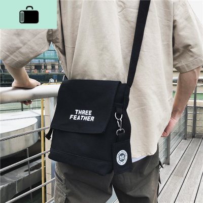 男生斜挎包港风2020新款单肩包韩版潮牌学生帆布包青少年男女背包NEW LAKE男士单肩包