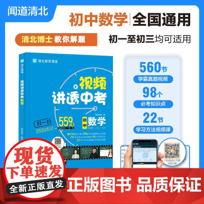 清北教师视频讲透中考数学 闻道清北 初中语文英语物理化学视频课七八九年级下册必刷题专题训练四轮复习考试卷真题初中教辅材全