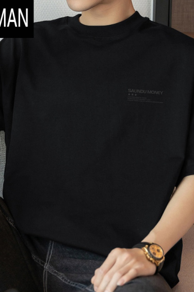 HLCOMAN260g美式短袖t恤男夏装上衣服圆领宽松半袖白色体恤