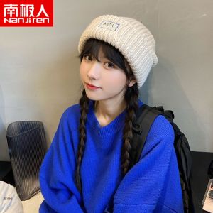 新款帽子女秋冬保暖加厚针织帽韩版休闲学生大版毛线帽