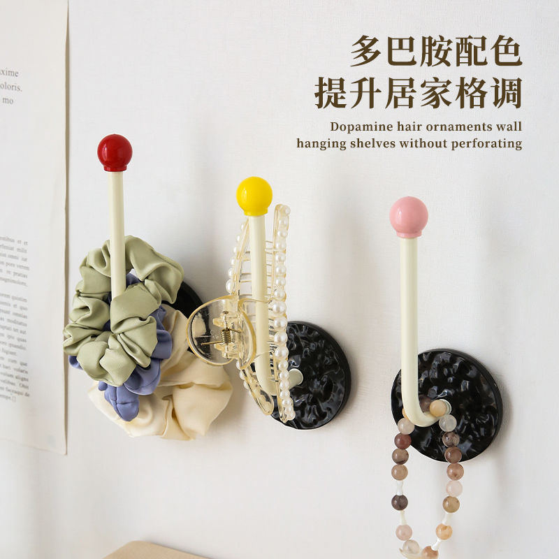 多巴胺ins风发箍发圈浴室收纳架子免打孔头绳发饰皮筋挂钩彩色