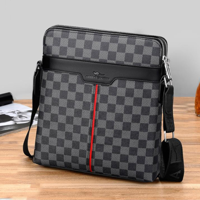 斯妮拉双拉链男士单肩包双层男包斜挎包新款休闲包商务青年小背包包跨包2024新款