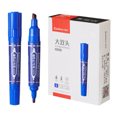 齐心 MK803 大双头记号笔 2.0mm-6.0mm 10支/盒 蓝