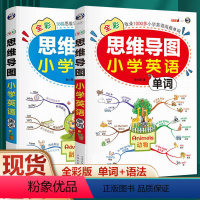 思维导图语法+单词2册 小学通用 [正版]小学英语语法知识大全思维导图漫画图解三四五六年级小学生英语单词专项训练题全解全