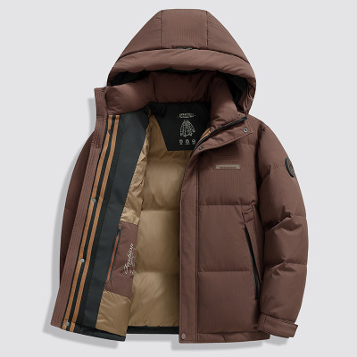 男士户外通勤百搭面包羽绒服冬季加厚保暖连帽90白鸭绒羽绒外套潮