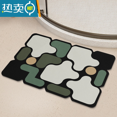 敬平异形硅藻泥吸水垫浴室防滑垫入户门垫卫生间门口脚垫洗手台软地垫