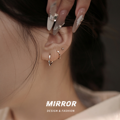 999纯银莫比乌斯耳扣男女耳钉耳环耳饰小众2025年新款通勤送女朋友老婆情人节七夕生日礼物