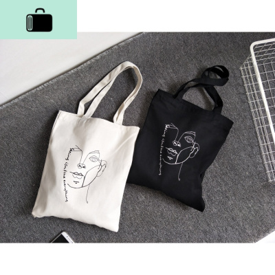 韩版新款学生简约百搭涤棉帆布包女单肩包小文艺清新布袋手提书包NEW LAKE女士单肩包