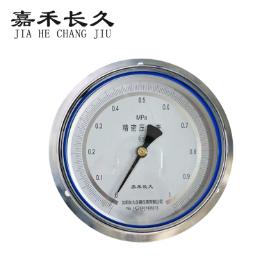 嘉禾长久+精密压力表轴向带边检测定制型+YB150ZT+0.25级+块