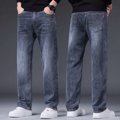 春秋季高端牛仔裤男士新款宽松直筒男裤秋冬大码休闲长裤子