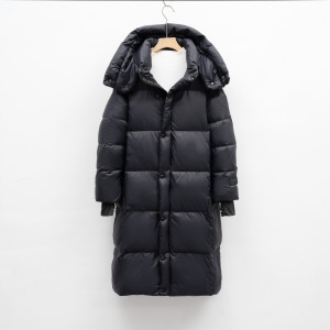 长款黑钻东北防寒羽绒服女新款黑珍珠加厚过膝情侣外套潮