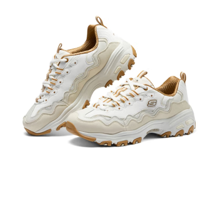 斯凯奇女鞋黑白拼色老爹鞋休闲鞋 149792-NTTN自然色/棕褐色