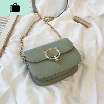 夏季包包女包新款2020夏天小清新斜挎链条小包单肩时尚纯色马鞍包NEW LAKE女斜挎包