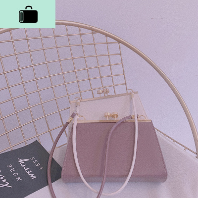 夏季复古皮质小方包珍珠夹子单肩斜挎女包简约风手提包温柔腋下包NEW LAKE女士单肩包