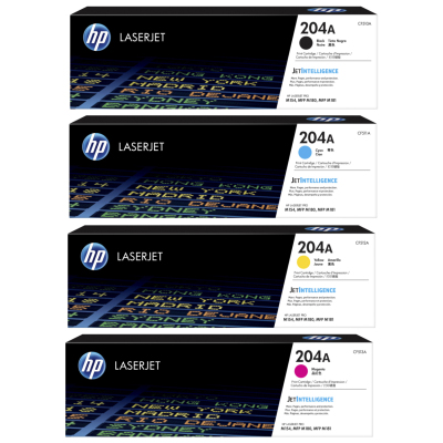 惠普（HP）CF510A-CF513A 204A 四色硒鼓套装（适用M154a/nw M180n M181fw） 【CF510A-CF513A/黑彩套装】