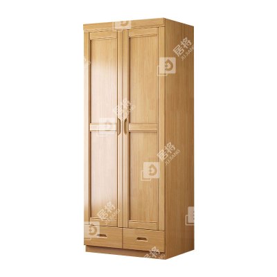 居将 JJ4022713 中式实木衣柜对开二门衣柜卧室收纳大衣橱 榉木色