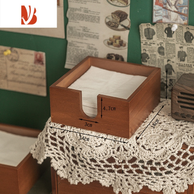 三维工匠松川家居复古纸巾盒zakka桌面创意厨房客厅茶几家用餐巾纸收纳盒 做旧色