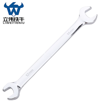 立伟铁牛镜面双开扳手12×14mm/把