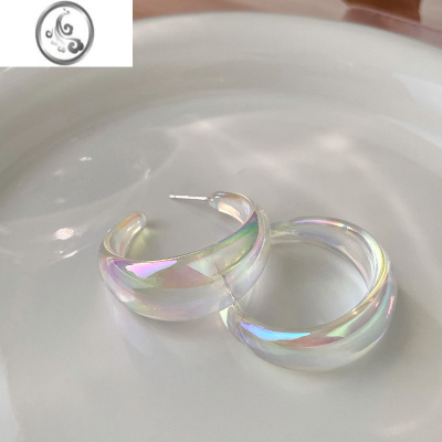 JiMi2023年新款炫彩港风耳环女潮小众轻奢高级感个性高端冷淡风耳饰品