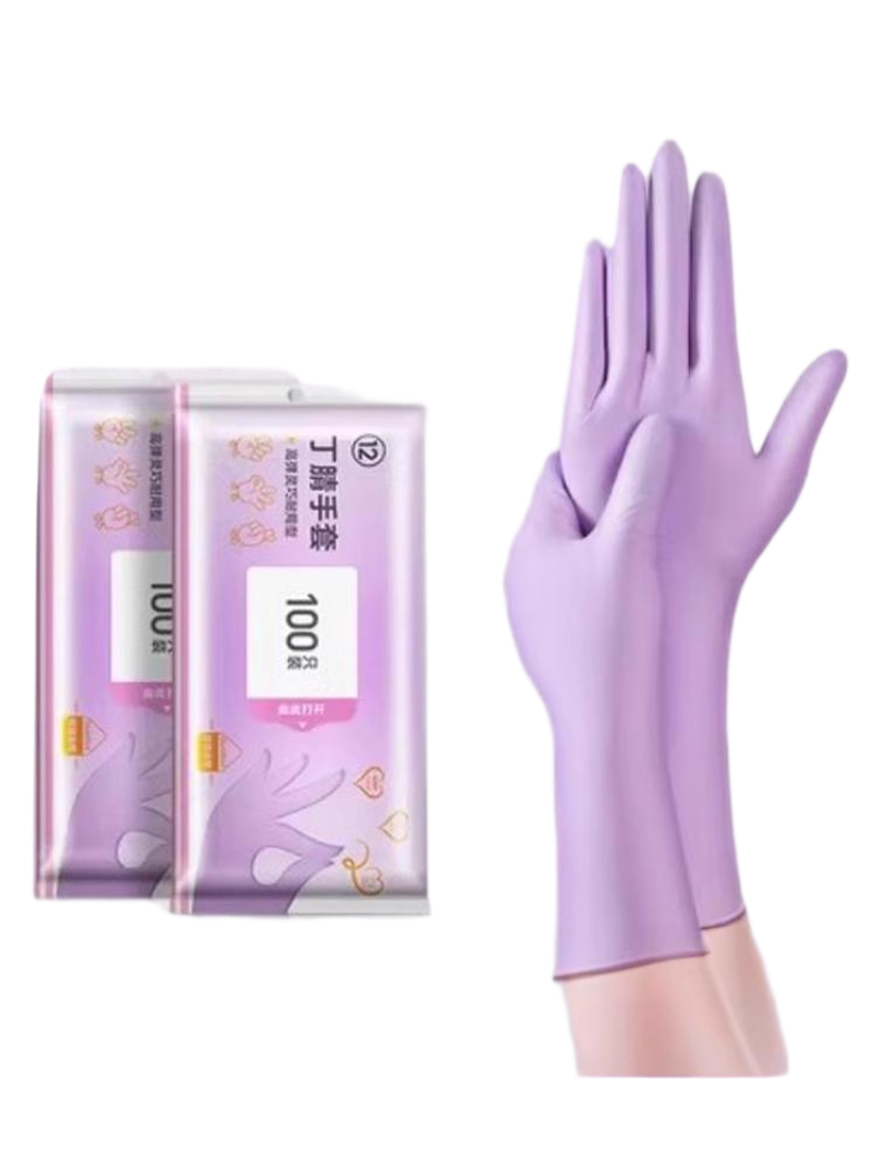 天富星 一次性丁腈手套乳胶做家务手套洗碗厨房食品级餐饮加厚耐用防水洗衣服 双