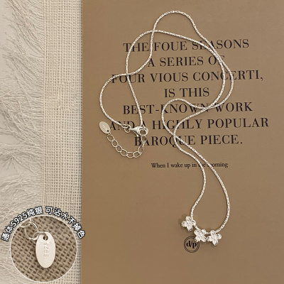 纯银立体花朵蛇骨项链女款2025新款轻奢小众春夏锁骨链甜美送女朋友老婆情人节七夕生日礼物