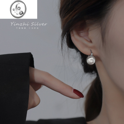 JiMiS925银耳环女耳扣2023新款仿珍珠耳钉高级感小众设计轻奢耳饰