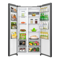 美的(Midea)家用电冰箱一级双变频智能 607升双开门对开门大容量风冷无霜 BCD-607WKPZM(E) 布朗棕