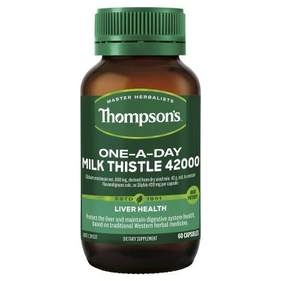 汤普森 Thompson's 高浓度奶蓟草胶囊 60粒 1瓶装 片剂 肝水飞蓟肝脏Liver(膳食营养补充剂)澳洲进口