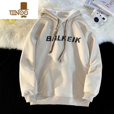 YANXU卫衣男新款美式高街潮牌宽松青少年百搭休闲加绒加厚套头外套