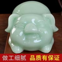 家柏饰(CORATED)玉石猪摆件十二生肖猪摆件家居客厅电视柜酒柜装饰工艺品