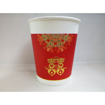 家柏饰(CORATED)一次性纸杯定制烫金加厚寿字生日喜字福字派对logo结婚纸杯 烫金国标38B图100只