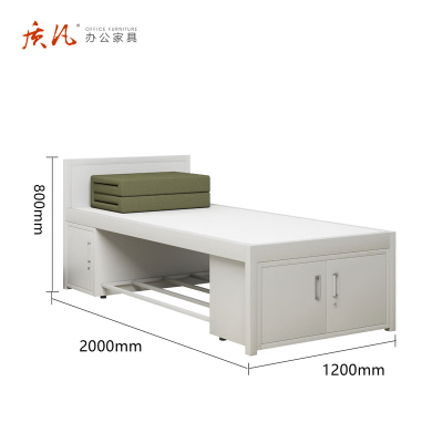 质凡ZF-TC016钢制单人床高低床上下铺铁床灰白色2000*1200*800mm