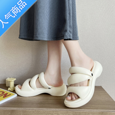 SUNTEK凉鞋女款夏季2023年新款厚底踩屎感罗马鞋中跟小众高级感气质女鞋