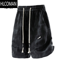 HLCOMAN美式大码男士复古扎染短裤夏季新款潮流宽松五分裤微胖子中裤