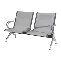 臻远 ZY-JCY-02 连排椅机场椅公共座椅等候椅 银色机场椅双人位