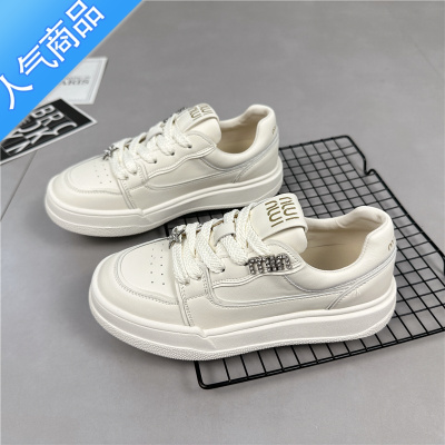 SUNTEK芭慕秀小白鞋女2023夏季新款透气水钻百搭运动休闲板鞋潮