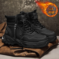 加绒款马丁靴男款新款冬季高帮英伦风工装靴户外运动休闲男鞋