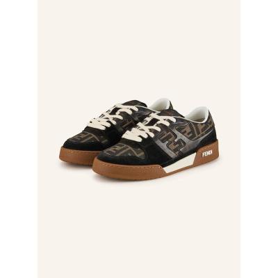 芬迪(FENDI)意大利进口丝绒跑鞋女休闲运动鞋拼接撞色减震防滑跑