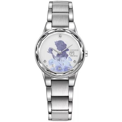 Citizen西铁城优雅白雪女款镶水晶手表mm不锈钢链带时尚腕表