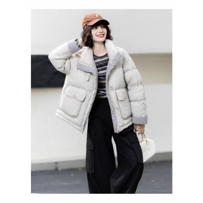 年冬季新款宽松休闲百搭立领棉服时尚通勤保暖羽绒棉服外套