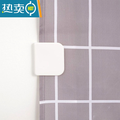 敬平免打孔浴室浴帘固定夹防风防溅水防飘动浴帘杆底座托浴帘磁吸绑带