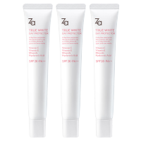 姬芮(Za)隔离霜防晒遮瑕三合一持妆前打底乳提亮肤色油皮素颜 白色第五代SPF34 PA++ 三支装