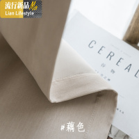 全遮光北欧日式棉麻窗帘亚麻纯色卧室飘窗客厅成品定制简约现代 三维工匠