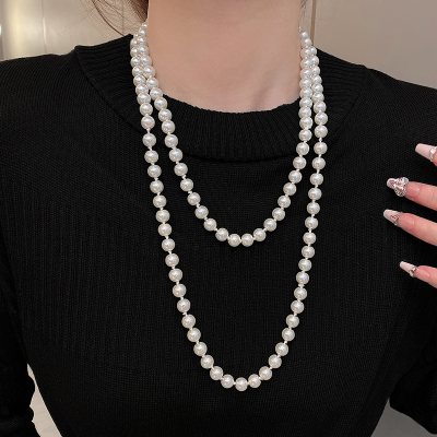 长款珍珠项链轻奢小众高级感毛衣链2023新款大气高档颈链配饰送女朋友老婆情人节七夕生日礼物
