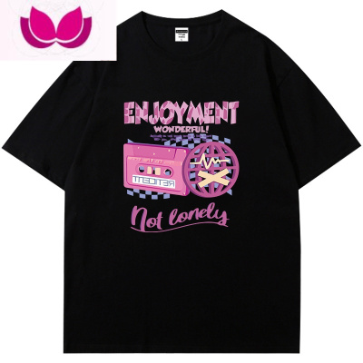 七斓欧美潮牌vintage美式短袖t恤女嘻哈宽松甜辣风古着感ins上衣