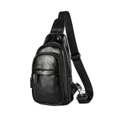 MKJ2023新款男士胸包潮流胸包潮包 潮男款真皮皮质斜挎包男生单肩包旅行包小包