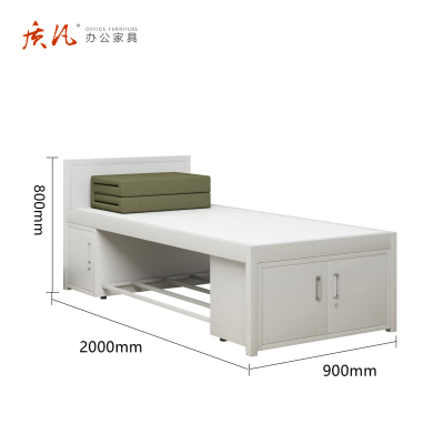 质凡ZF-TC015钢制单人床高低床上下铺铁床灰白色2000*900*800mm