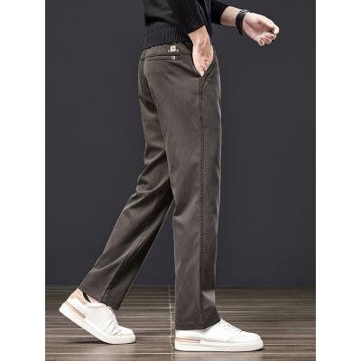 实体供应长裤男直筒裤秋冬新款弹力日常商务重磅莱赛尔宽松休闲裤
